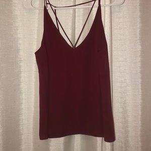 Topshop Maroon Strappy Tank